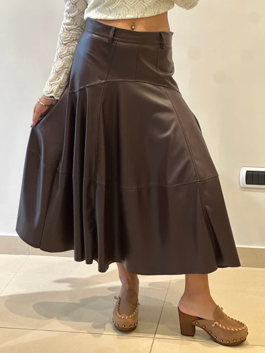 TENSIONE IN GONNA IN PELLE